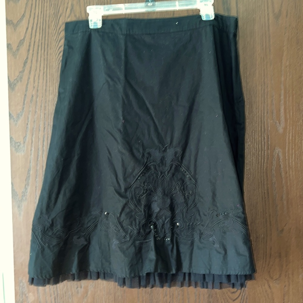 Black dressy cotton line skirt size 12